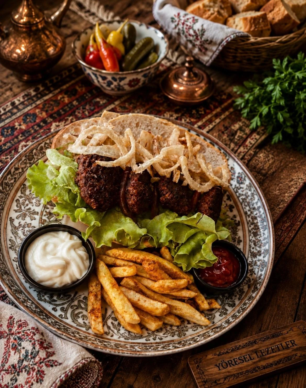 SUCUK KÖFTE EKMEK ( 1850 cal. )